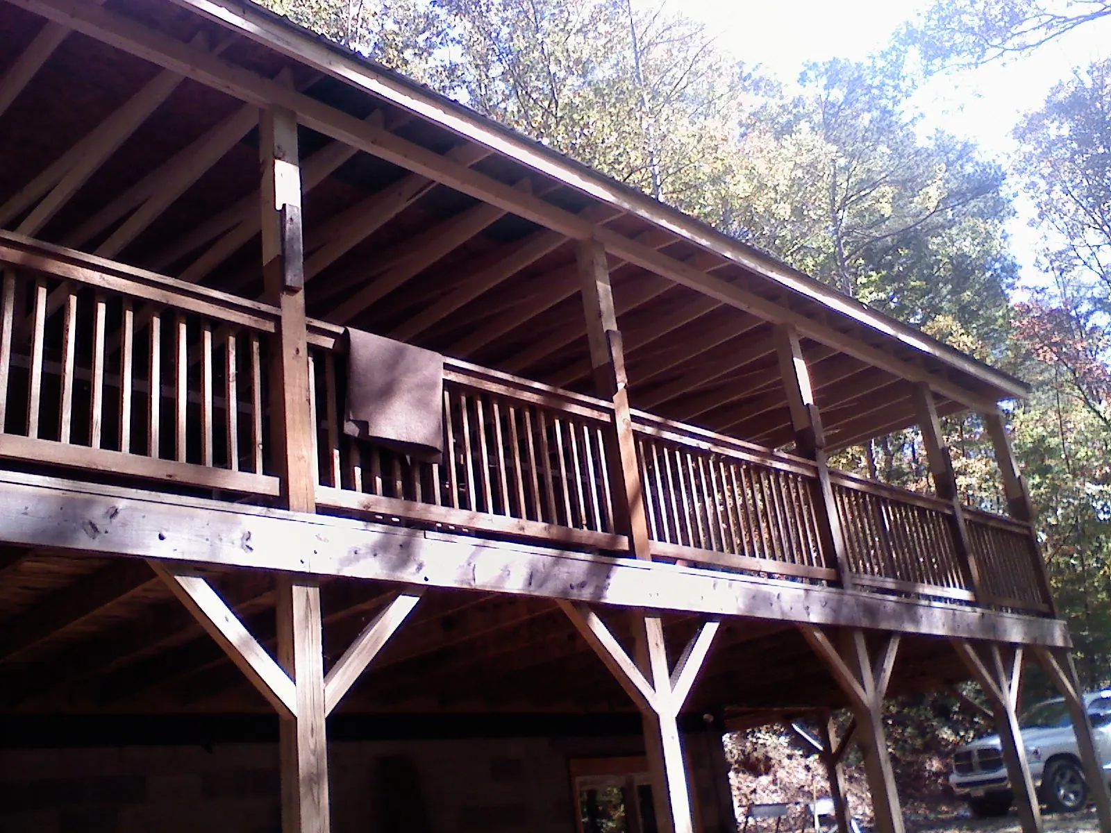 Timber framing under a new elevated porch and deck — Roof Leak Repair in River Ranch by Roofing Brothers